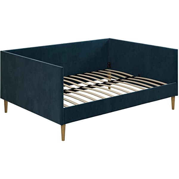 DHP Franklin Mid Century Upholstered Daybed, Sofa Bed, Twin Size Frame, Tan Linen Linen Twin Tan