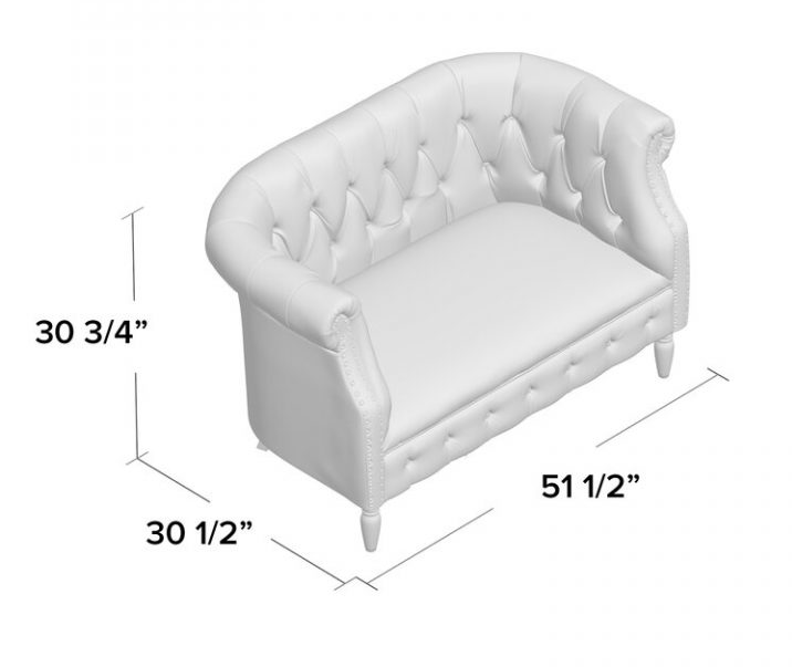 51.5-inch velvet roll-arm two-seat sofa