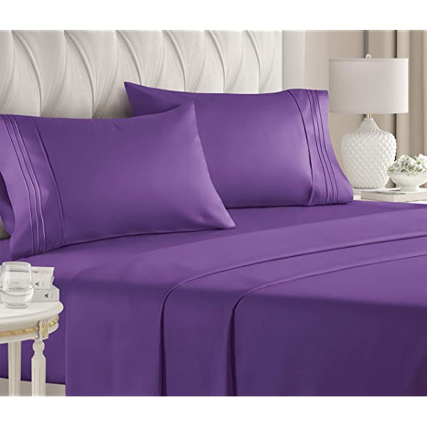 Queen Size Sheet Set - 4 Piece - Hotel Luxury Bed Sheets - Extra Soft - Deep Pockets - Easy Fit - Breathable & Cooling Sheets - Wrinkle Free - Comfy – Dark Grey Bed Sheets - Queens Sheets – 4 PC Queen Grey