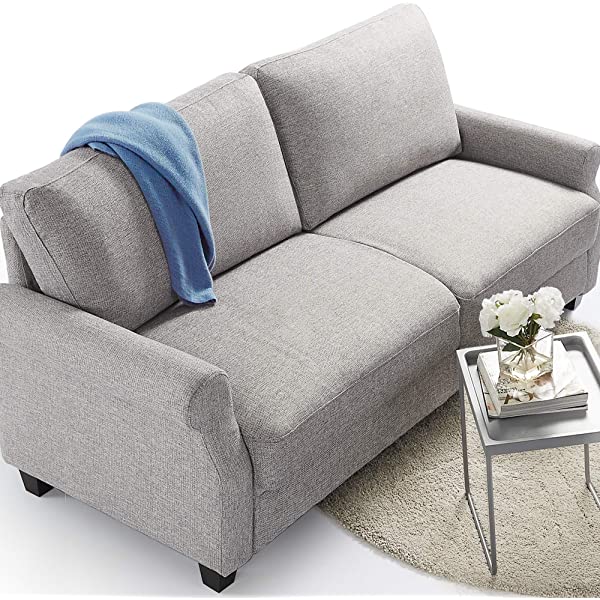 ZINUS Josh Loveseat Sofa / Easy, Tool-Free Assembly, Beige Beige Loveseat Sofa